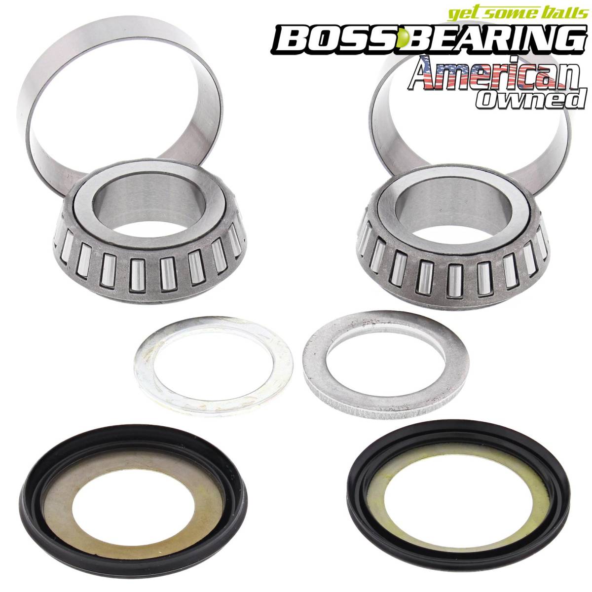 Boss Bearing Steering Stem Bearings and Seals Kit for Honda