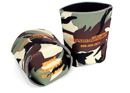 Boss Bearing - Boss Bearing Camo Koozie with logo on the side and our 'Get Some Balls' slogan on the bottom