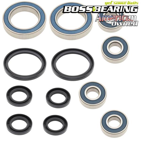Boss Bearing - Boss Bearing H-ATV-FR-1001-1F2/H-ATV-RR-1000-2E1 Combo Pack! Front Wheel and Rear Axle Bearings and Seals Kits for Honda