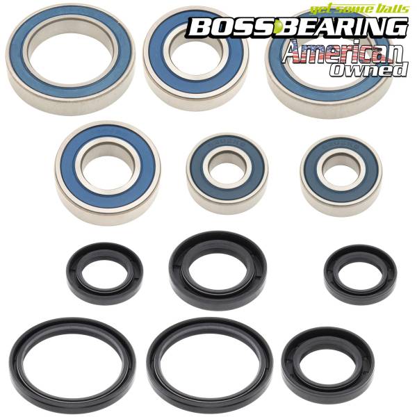 Boss Bearing - Boss Bearing H-ATV-FR-1000-1F1/H-ATV-RR-1000-2F1 Combo-Pack! Front Wheel Plus Rear Axle Bearings and Seals Kits for Honda