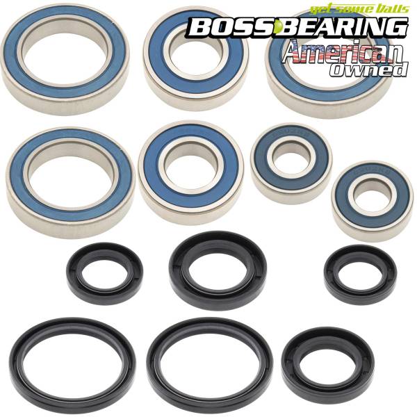 Boss Bearing - Boss Bearing H-ATV-RR-1001/H-ATV-FR-1002 Combo-Pack! Front Wheel and Rear Axle Bearings and Seals Kits for Honda