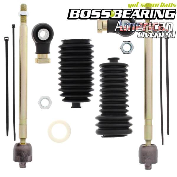 Boss Bearing - Right and Left Side Steering  Rack Tie Rod Combo Kit for Polaris