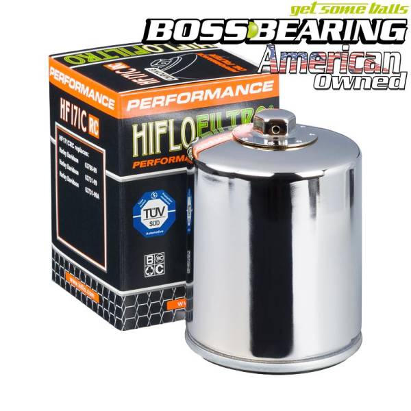 HiFlo - Boss Bearing HiFlo Filtro HF171CRC High Performance Racing Oil Filter Chrome HF171CRC