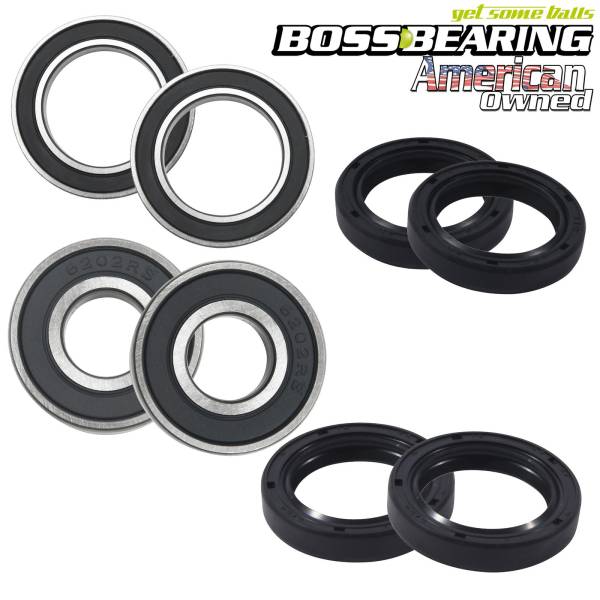 Boss Bearing - Boss Bearing Both Front Wheel Bearings and Seals Kit for Honda FourTrax 200, TRX200SX 2x4 1986-1988