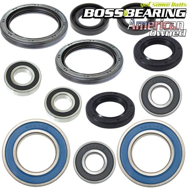 Boss Bearing - Boss Bearing Y-ATV-FR-1002 /Y-ATV-RR-1002 Combo-Pack! Front Wheel + Rear Axle Bearings and Seals Kit for Yamaha