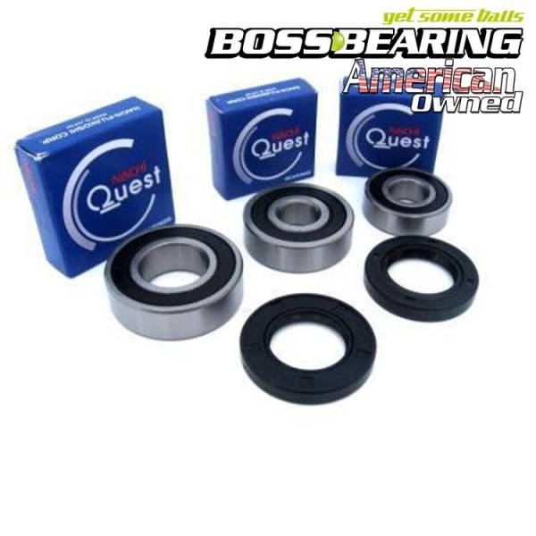 Boss Bearing - Boss Bearing 41-6155BP-8H8-B Premium Rear Wheel Bearings and Seals Kit for Kawasaki Ninja