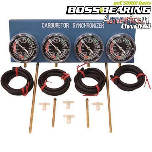 EMGO - Boss Bearing EMGO Carburetor Synchronizer Boss Bearing Complete 4  Carb Set Carb Tuner Tool