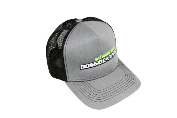 Boss Bearing - Boss Bearing Get Some Balls Hat Flat Visor Trucker Style Mesh Back Snapback with Logo on the Front