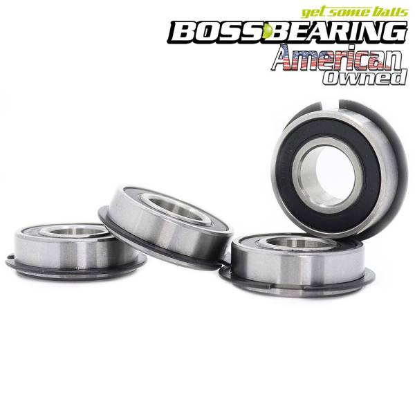 Boss Bearing - Boss Bearing 4 Go Kart Front Wheel Bearings 99502H to 2RSNR Snap Ring 5/8 in Racing Cart Gokart