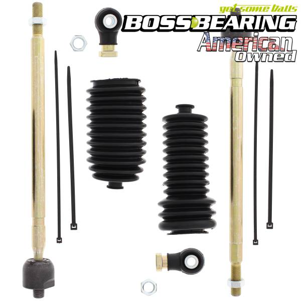 Boss Bearing - Right and Left Side Steering  Rack Tie Rod Combo Kit for Polaris