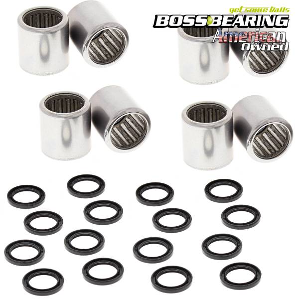 Boss Bearing - Boss Bearing S-ATV-A-ARM-1/2-1D4 X2-4 Complete Set of A Arm Bearings and Seals Kit for Kawasaki