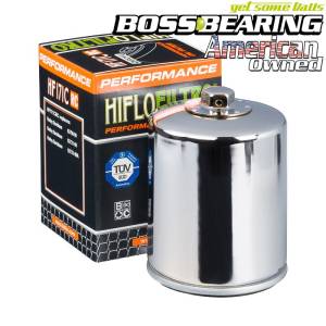 Shop By Part - Filters - HiFlo - Boss Bearing HiFlo Filtro HF171CRC High Performance Racing Oil Filter Chrome 141271