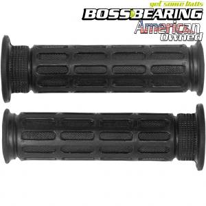 Boss Bearing 42-28750 Black Rubber Hand Grips Dirt Bike Motorcycle Twist Throttle 7/8" Universal