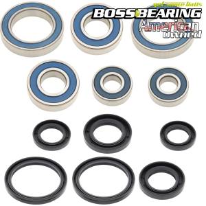 Boss Bearing H-ATV-FR-1002-1F3/H-ATV-RR-1000-2E1 Combo Pack! Front Wheel and Rear Axle Bearings and Seals Kits for Honda